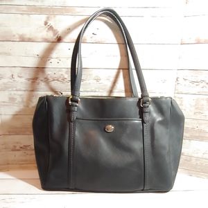 Coach Peyton black leather Jordan double carryall